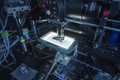 A behavioral chamber under the tracking microscope